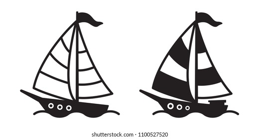 boat vector logo icon sailboat yacht anchor helm lighthouse maritime Nautical tropical cartoon illustration