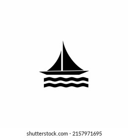 boat vector logo icon sailboat yacht anchor helm maritime Nautical tropical illustration graphic