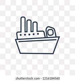 Boat vector outline icon isolated on transparent background, high quality linear Boat transparency concept can be used web and mobile