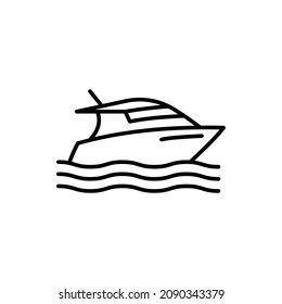 Boat vector outline icon for web isolated on white background EPS 10 file