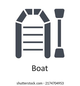Boat vector Solid Icon Design illustration on White background. EPS 10 File