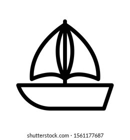 boat vector thin line icon 
