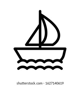 boat vector thin line icon 