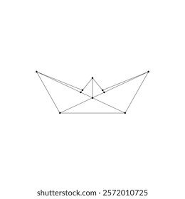 Boat (Water Craft) Polygonal Lines, can use for Logo, Pictogram, Website, Apps, or Graphic Design Element. Vector Illustration