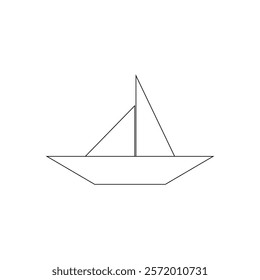 Boat (Water Craft) Polygonal Lines, can use for Logo, Pictogram, Website, Apps, or Graphic Design Element. Vector Illustration