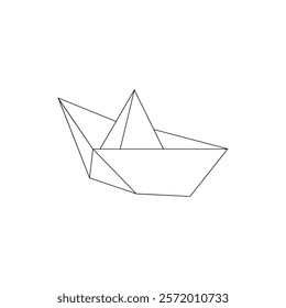 Boat (Water Craft) Polygonal Lines, can use for Logo, Pictogram, Website, Apps, or Graphic Design Element. Vector Illustration