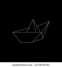 Boat (Water Craft) Polygonal Lines, can use for Logo, Pictogram, Website, Apps, or Graphic Design Element. Vector Illustration