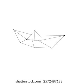 Boat (Water Craft) Polygonal Lines, can use for Logo, Pictogram, Website, Apps, or Graphic Design Element. Vector Illustration