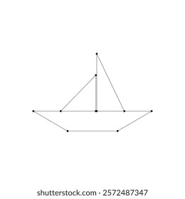 Boat (Water Craft) Polygonal Lines, can use for Logo, Pictogram, Website, Apps, or Graphic Design Element. Vector Illustration