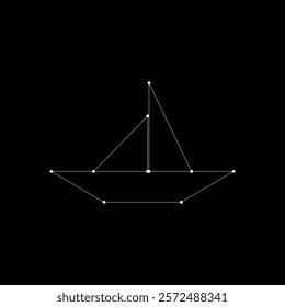 Boat (Water Craft) Polygonal Lines, can use for Logo, Pictogram, Website, Apps, or Graphic Design Element. Vector Illustration