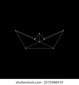 Boat (Water Craft) Polygonal Lines, can use for Logo, Pictogram, Website, Apps, or Graphic Design Element. Vector Illustration