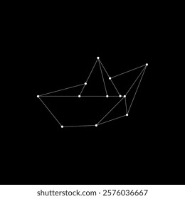 Boat (Water Craft) Polygonal Lines, can use for Logo, Pictogram, Website, Apps, or Graphic Design Element. Vector Illustration