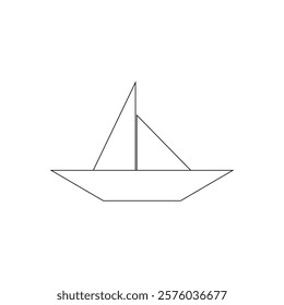 Boat (Water Craft) Polygonal Lines, can use for Logo, Pictogram, Website, Apps, or Graphic Design Element. Vector Illustration