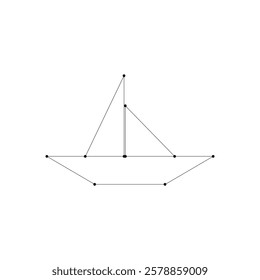 Boat (Water Craft) Polygonal Lines, can use for Logo, Pictogram, Website, Apps, or Graphic Design Element. Vector Illustration
