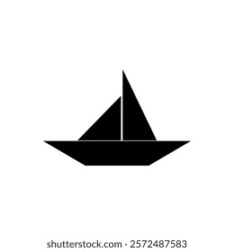 Boat (Water Craft) Shape Inspired by Origami Form, can use for Logo, Pictogram, Website, Apps, or Graphic Design Element. Vector Illustration