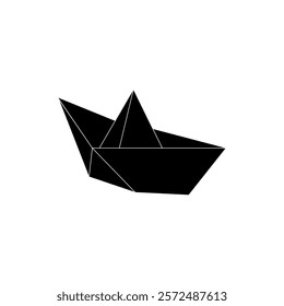 Boat (Water Craft) Shape Inspired by Origami Form, can use for Logo, Pictogram, Website, Apps, or Graphic Design Element. Vector Illustration