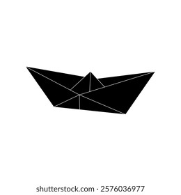 Boat (Water Craft) Shape Inspired by Origami Form, can use for Logo, Pictogram, Website, Apps, or Graphic Design Element. Vector Illustration