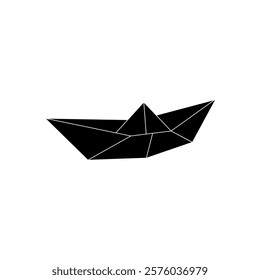 Boat (Water Craft) Shape Inspired by Origami Form, can use for Logo, Pictogram, Website, Apps, or Graphic Design Element. Vector Illustration
