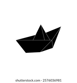 Boat (Water Craft) Shape Inspired by Origami Form, can use for Logo, Pictogram, Website, Apps, or Graphic Design Element. Vector Illustration