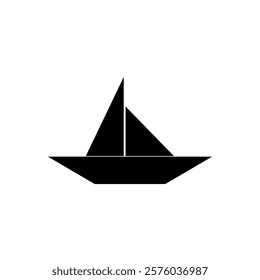 Boat (Water Craft) Shape Inspired by Origami Form, can use for Logo, Pictogram, Website, Apps, or Graphic Design Element. Vector Illustration