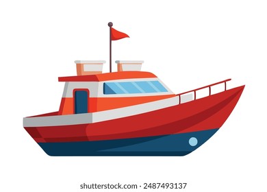 Boat Water transport isolated flat vector illustration