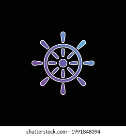 Boat Wheel Control Tool blue gradient vector icon