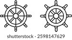 Boat Wheel  Editable Stroke Outline Icons