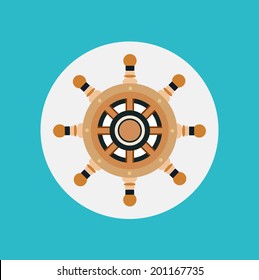 boat wheel flat design