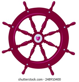 Boat wheel with a heart