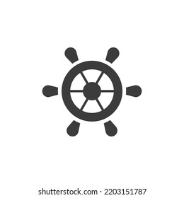 Boat Wheel Icon Black And White Vector Graphic