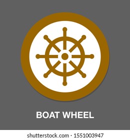 boat wheel icon. flat illustration of boat wheel vector icon for web