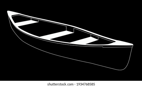 blanco del bote sobre fondo negro