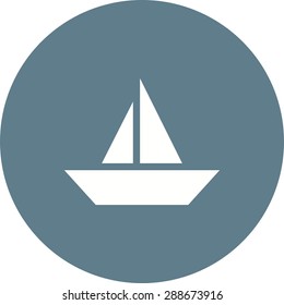 Boat, wind, water icon vector image. Can also be used for summer, recreation and fun. Suitable for use on mobile apps, web apps and print media.