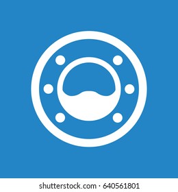 Boat window icon on blue background