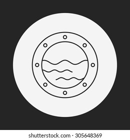 boat window line icon