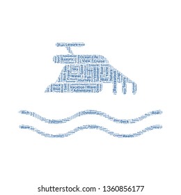 boat word cloud. tag cloud about boat.