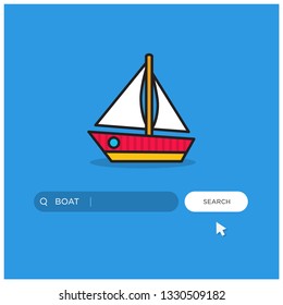 Boat written on a browser search bar