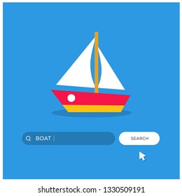 Boat written on a browser search bar