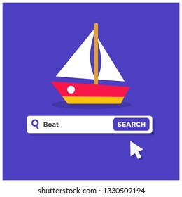 Boat written on a browser search bar