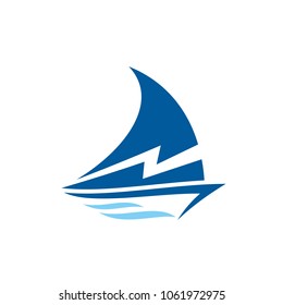 Boat yacht abstract vector logo