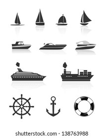 Boat and yacht icons