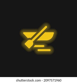 Boat yellow glowing neon icon