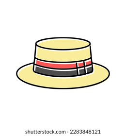 boater hat cap color icon vector. boater hat cap sign. isolated symbol illustration