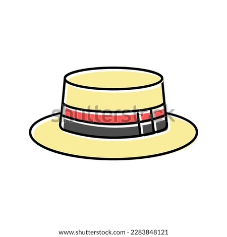 boater hat cap color icon vector. boater hat cap sign. isolated symbol illustration