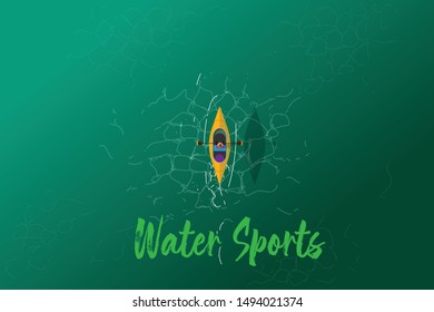 Boating adventure floating poster vector illustration