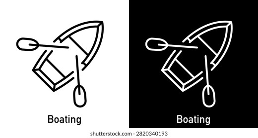 Boating and boat icon. Vector editable line.
