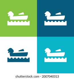 Boating Flat four color minimal icon set