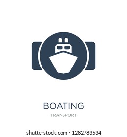 boating icon vector on white background, boating trendy filled icons from Transport collection, boating vector illustration