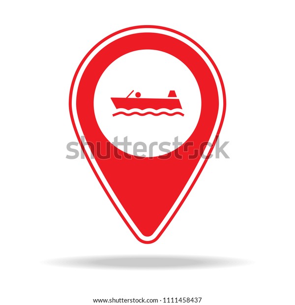 boating map pin icon.\
Element of warning navigation pin icon for mobile concept and web\
apps. Detailed boating map pin icon can be used for web and mobile\
on white background