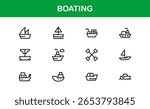 Boating Modern Professional Line Icon Collection Featuring Clean Minimal Design